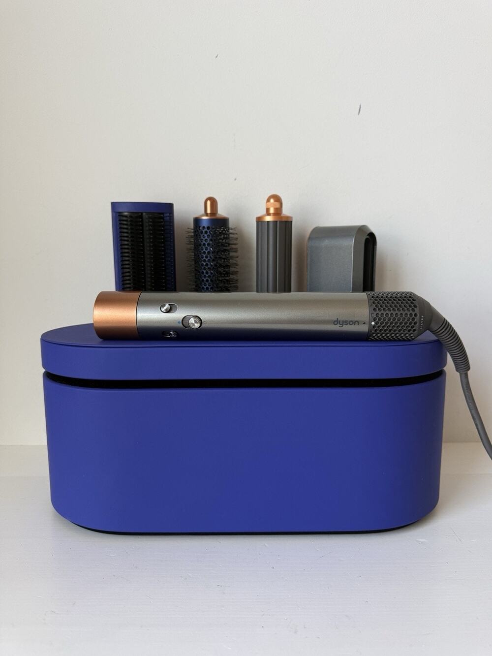 Dyson Airwrap Multi Styler Complete Long HS05 Gray Blue TESTED Excellent Coditio